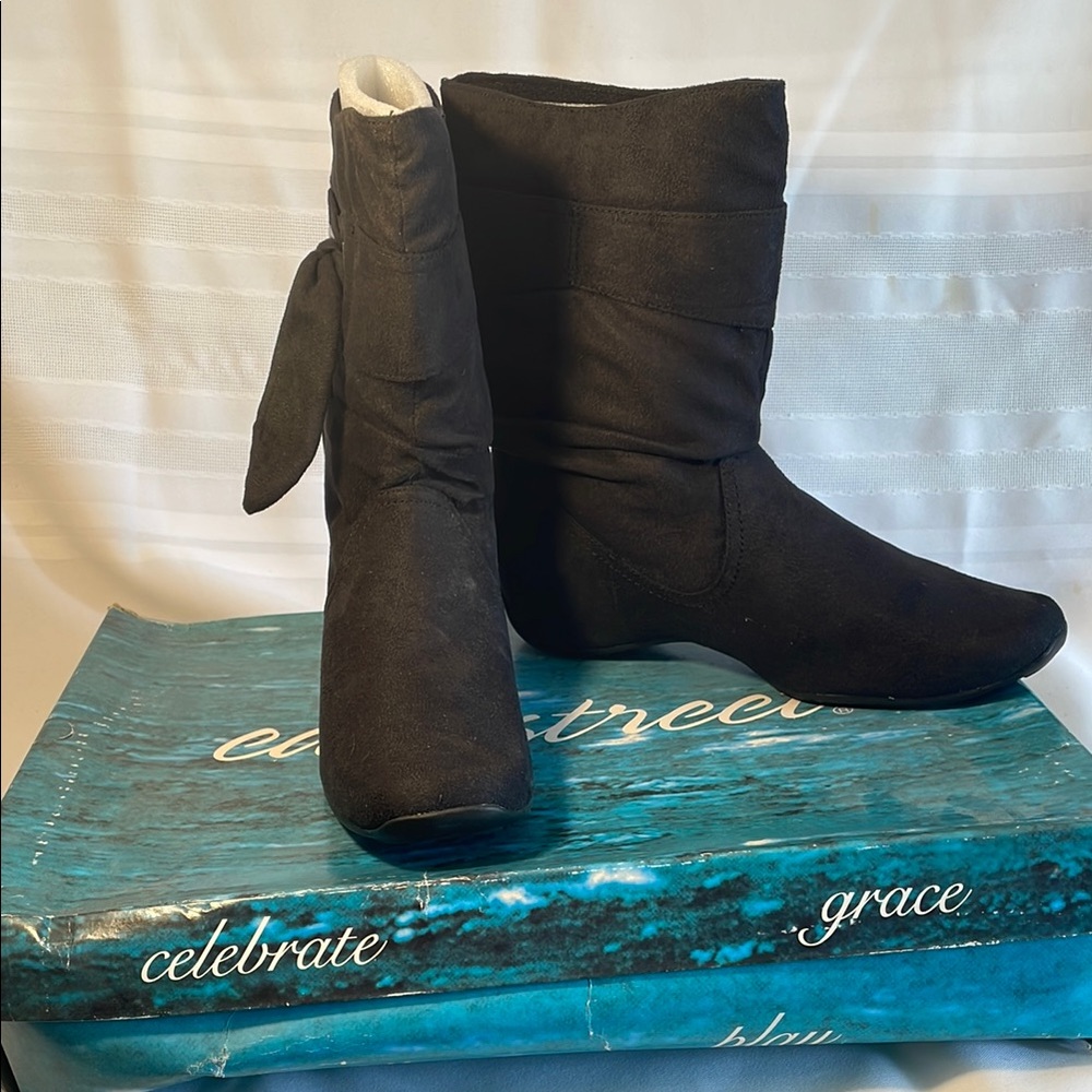Women BLK  Boots 186729 Easy street Sz 9.5